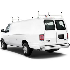 H1 2 Bar Steel Ladder Rack System for Dodge RAM Van 1981-On, White