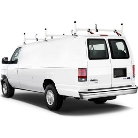 H1 3 Bar Steel Ladder Rack System for Dodge RAM Van 1981-On, White