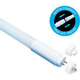 Commercial 2 Piece 8' LED Tube, 42W, 5700 Lumens, 5000K, Ballast Bypass (Type B), DLC