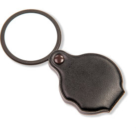 Slide-Open Glass Magnifier, 2", 4x with Built-in Sliding Case, Black