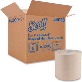 Essential 100% Recycled Fiber Hard Roll Towel, 1-3/4" Core, 8" x 700 ft, Brown, 6/Carton