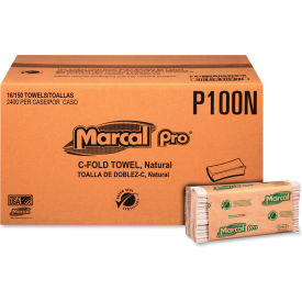 Folded Paper Towels, 1-Ply, Natural, 150/Pack, 16 Packs/Carton