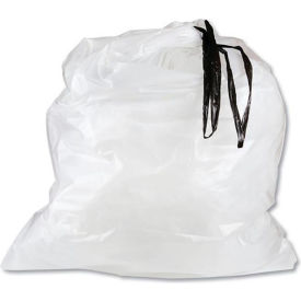 Draw-Tuff Institutional Draw-Tape Can Liners, 12 gal, 0.7 mil, White, 300/Carton