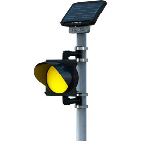 Solar 13W Top of Pole, 24/7 Flashing, 12", Amber LED, Black Housing