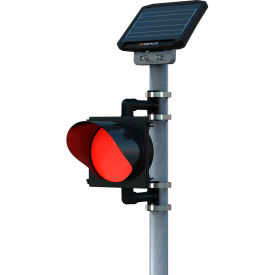 Solar 13W Top of Pole, 24/7 Flashing, 12", Red LED, Black Housing