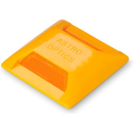 Hydrant-Lite Reflective Pavement Marker, 2-Sided Reflector, 4" x 4", Amber, Box 100