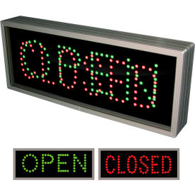 Outdoor Blank-out LED Direct-view Banking Signs, Open/Closed, 18"L x 7"H x 2-1/2"W, Red/Green