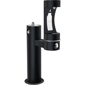 Elkay LK4420BF Outdoor Bi-Level Pedestal Fountain with Lower Bottle Filling Station, Black