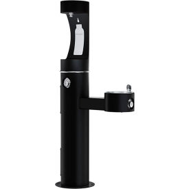 Elkay LK4420BF1U Bi-Level Outdoor Pedestal Fountain with Upper Bottle Filling Station, Black