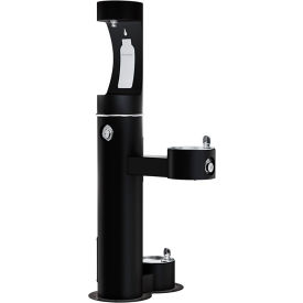 Elkay ezH2O Outdoor Bottle Filler with Drinking Fountain & Pet Station, Black
