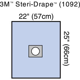 Steri-Drape Small Drape, Adhesive Aperture 1092, 22" x 25", 25 Each/Carton, 4 Carton/Case