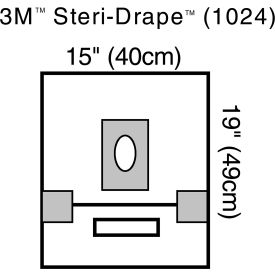 Steri-Drape Small Drape w/Adhesive Aperture and Pouch, 19"x 15", 10/CTN, 4 CTN/Case