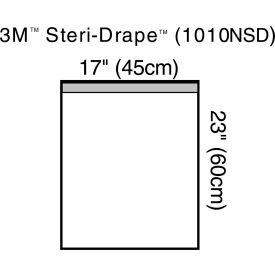 Steri-Drape Large, 17" x 23", Non-Sterile, Clear Plastic, Adhesive Strip, 100/cs