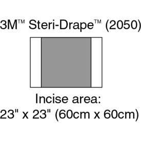 Steri-Drape 2 Incise Drape, Incise Area 23-1/2"x 23-1/2", 10/Carton, 4 Cartons/Case
