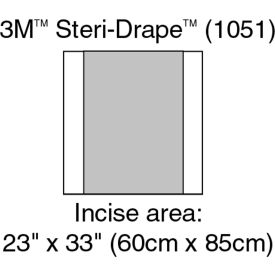 Steri-Drape Incise Drape, Incise Area 23"x 33", 10/Carton, 4 Cartons/Case