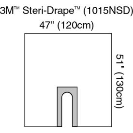 Steri-Drape U-drape 1015NSD, 100/Case, 47" x 51", Non-Sterile, Clear Plastic, 100/cs