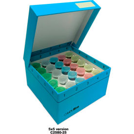 Bio Cardboard Freezer Box with Hinged Lid 5 ml Snap Cap MacroTubes, 25 Place, 5 Pack