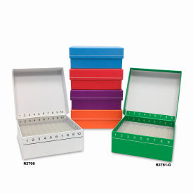 Bio FlipTop Cardboard Freezer Box with Hinged Lid, 100 Place, Green, 5 Pack