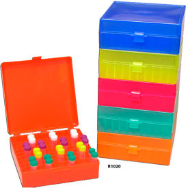 Bio Storage Box with Hinged Lid For 1.5 ml Tubes, 100 Place, Black, 5 Pack