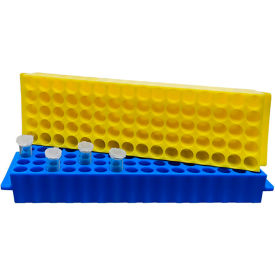Bio Fraction Collector Tube Rack For 1.5 ml/2 ml Tubes, 80 Place, Blue, 5 Pack