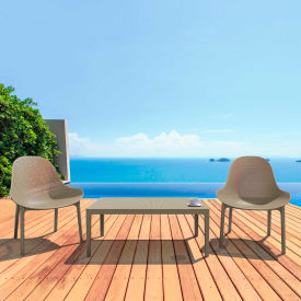 3 Piece Outdoor Lounge Sets, Table, Taupe