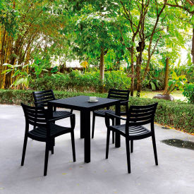 Siesta Artemis 5 Piece Outdoor Dining Set, 31-1/2"W x 29"H Table, Black