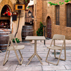 3 Piece Outdoor Bistro Set, Table dimensions: 23-5/8"W x 29-1/2"H, Color: Taupe