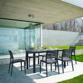 Siesta Ares 7 Piece Outdoor Dining Set, 31-1/2"W x 29"H Table, Dark Gray