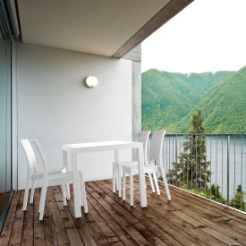 5 Piece Outdoor Dining Set, 31-1/2"W x 29"H Table, White