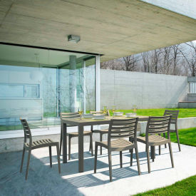 7 Piece Outdoor Dining Set, 31-1/2"W x 29"H Table, Dove Gray