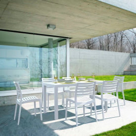 Siesta Ares 7 Piece Outdoor Dining Set, 31-1/2"W x 29"H Table, White