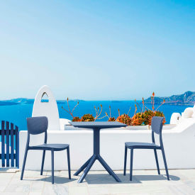 Lucy 3 Piece Outdoor Bistro Set, 23-5/8"W x 29-1/2"H Table, Dark Gray