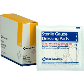 Sterile Gauze Pads, 3" x 3", 20/Box