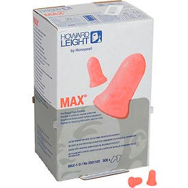 MAXIMUM Ear Plugs, Disposable, NRR 33, Uncorded, 500 Pairs/Box