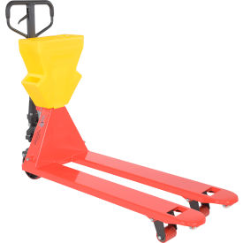 Manual Pallet Truck, 4000 lb. Capacity, 27"W x 96"L Forks, Red/Yellow