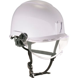 Class E Safety Helmet with Visor Kit, Anti-Fog Clear Lens, White