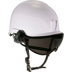 Skullerz Class E Safety Helmet with Visor Kit, Anti-Fog Smoke Lens, White