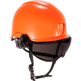 Skullerz 8974V Class E Safety Helmet with Visor Kit, Anti-Fog Smoke Lens, Orange