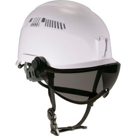 Class C Safety Helmet with Visor Kit, Anti-Fog Smoke Lens, White