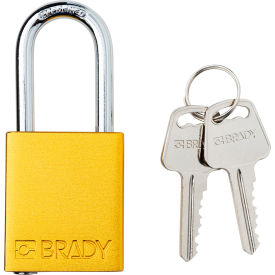 Safety Lockout Padlock, Keyed Different, 1-1/2", Aluminum/Steel, Yellow