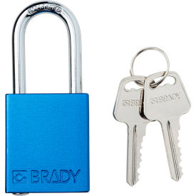Safety Lockout Padlock, Keyed Different, 1-1/2", Aluminum/Steel, Blue