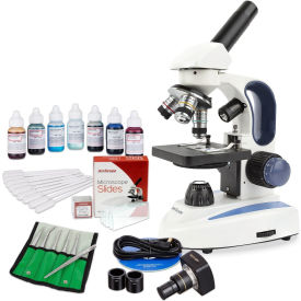 40X-1000X Monocular Microscope, 5MP Digital Camera & Vital Stain Kit