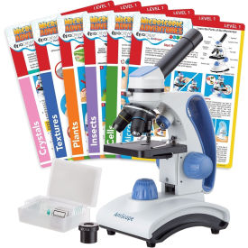 40X-1000X Monocular Student Microscope with Coarse-Focus, 10-pc Slide Set, Experiment Cards
