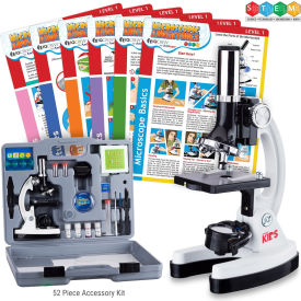120X-1200X 52-pc Beginner Microscope STEM Kit, Microscope, Slides, LED Light, Case & Cards