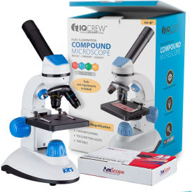 40X-1000X Dual Illumination Microscope for Kids with Slide Preparation Kit, Blue