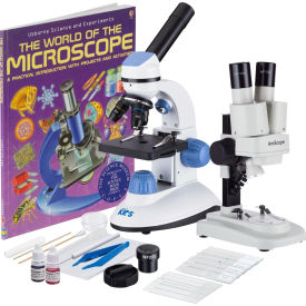 IQCrew Science Discovery Set with 20X Stereo Microscope & 1000X Compound Microscope