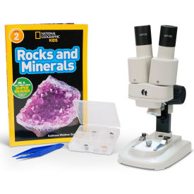 20x Portable LED Stereo Microscope, Mini Rock, Mineral Collection & Book Kit