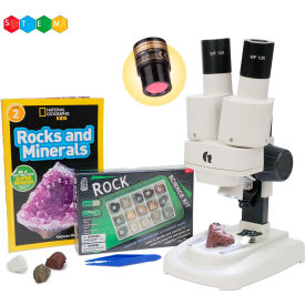 20X-50X Kid's Deluxe Stereo Microscope with Digital Camera, Fossil Kit, Dual-Illumination