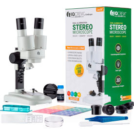 20X-50X Kid's Portable Dual-Illumination Stereo Microscope with Tool Kit
