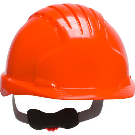 Cap Style Hard Hat HDPE Shell, 6-Pt Suspension, Ratchet Adj., Neon Orange